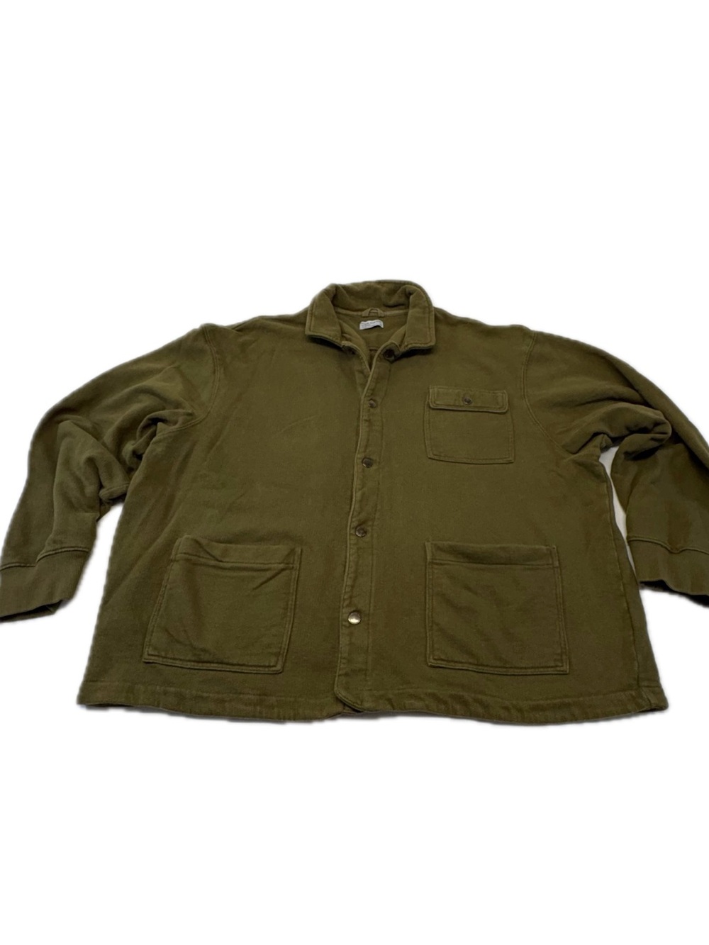 Frank And Oak Olive Green Organic Cotton Overshirt Shacket XXL